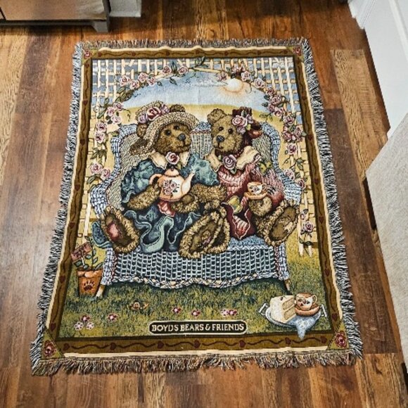 Vintage Boyds Bears & Friends Throw Blanket - Picture 1 of 3